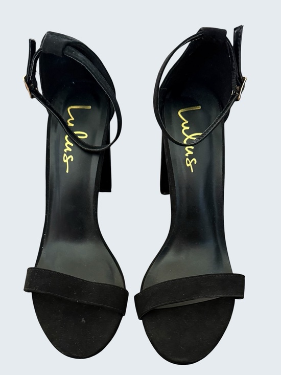 Lulus Shoes - Lulu's Black Suede Ankle-Strap Block Heels